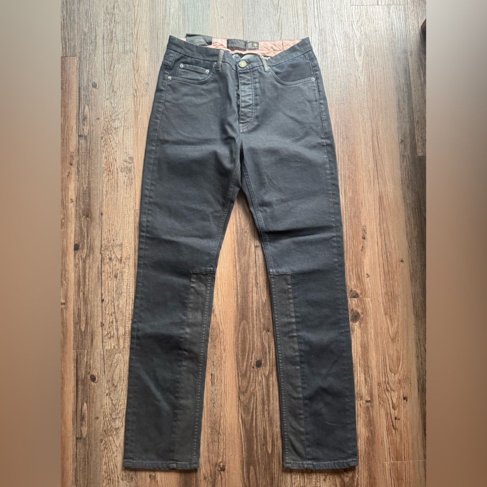 Acne Men's Dark Charcoal relaxed crop leg tapered from knee Jeans town 32/32